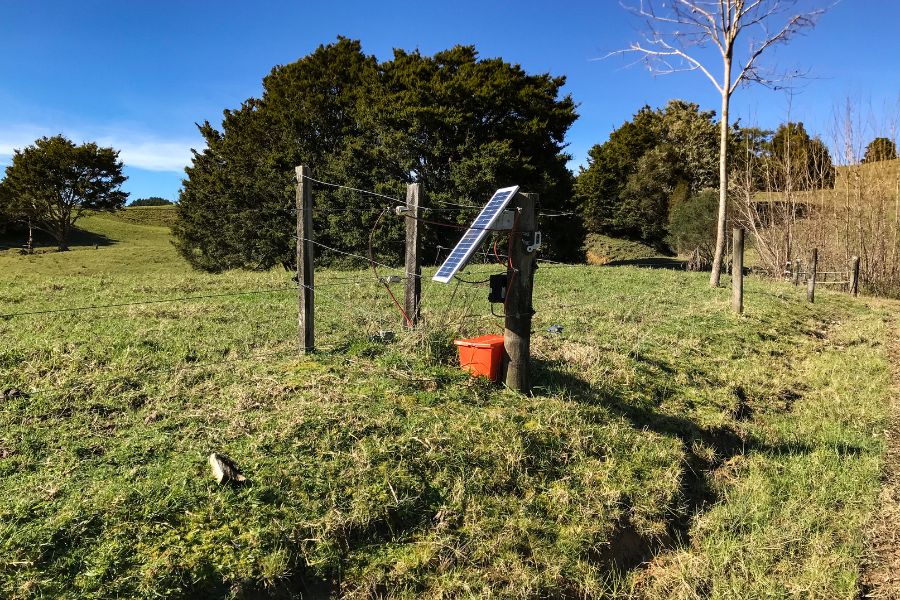 Solar electric fence for cattle farm